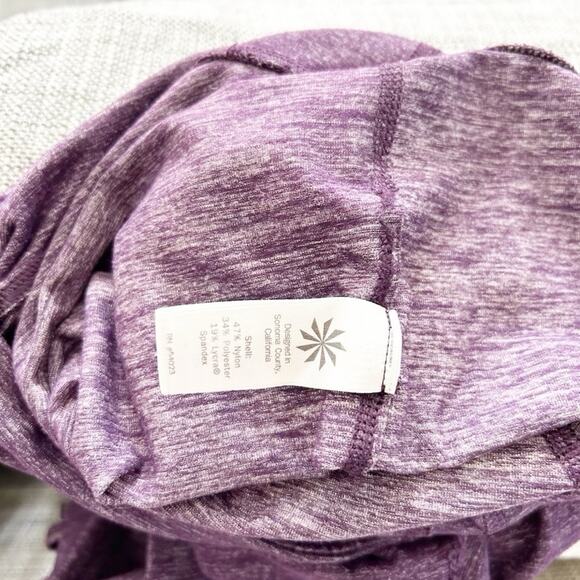 Athleta Purple Drama Mid Rise Quest Criss Cross Chaturanga Capri Legging Sz XXS - Picture 5 of 8